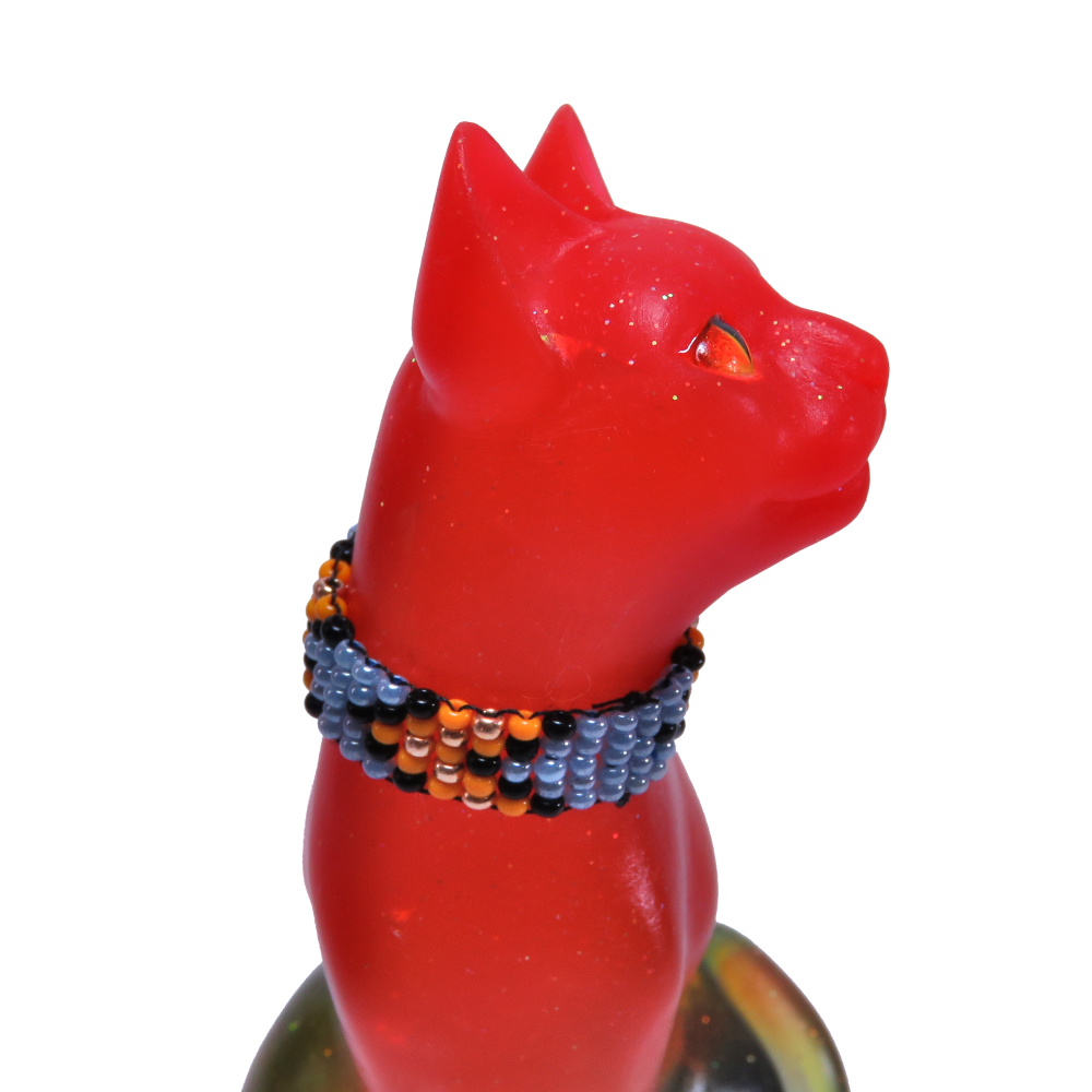 "Prismatic"—handmade resin cat figurine