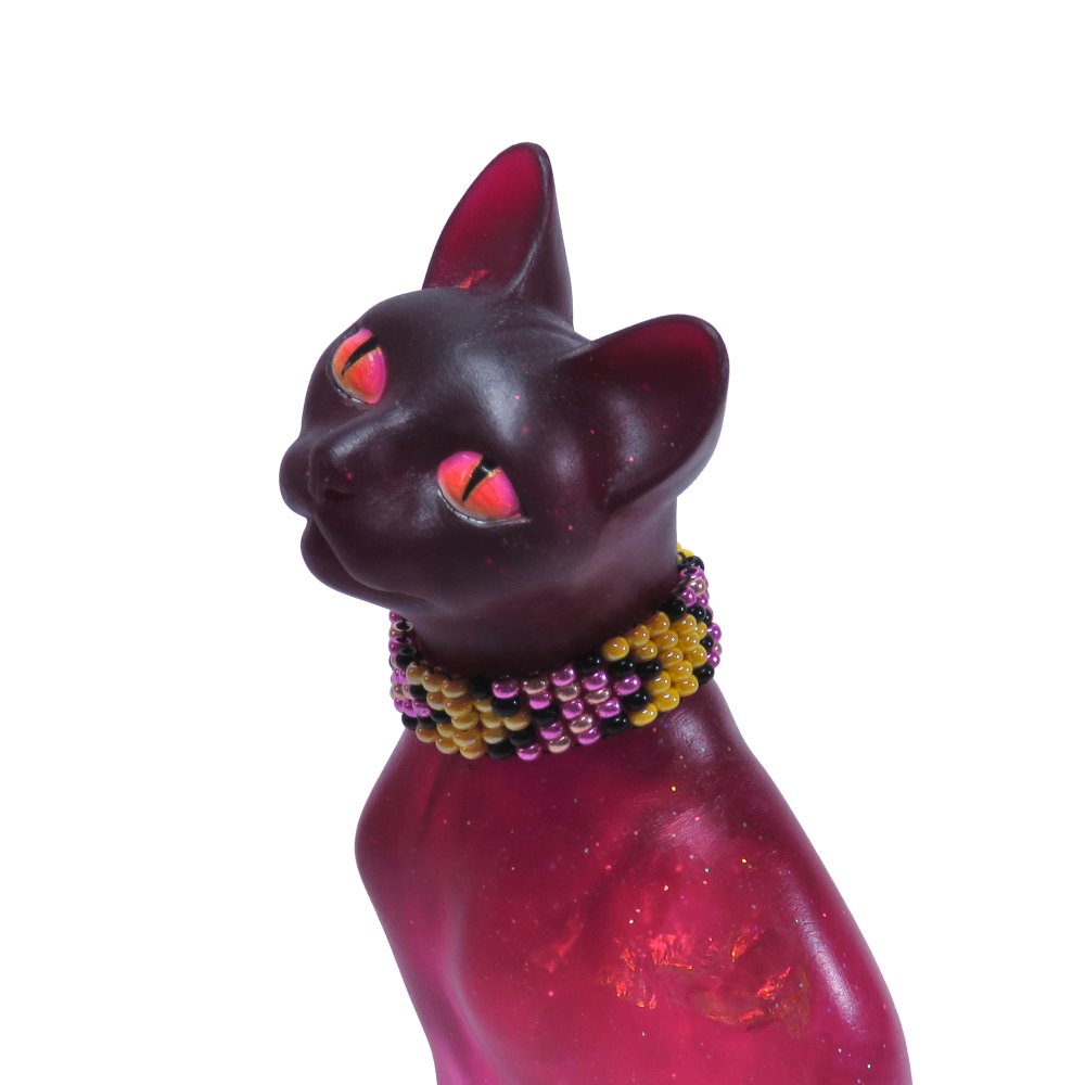 "Rosefire"—a handmade resin cat figurine