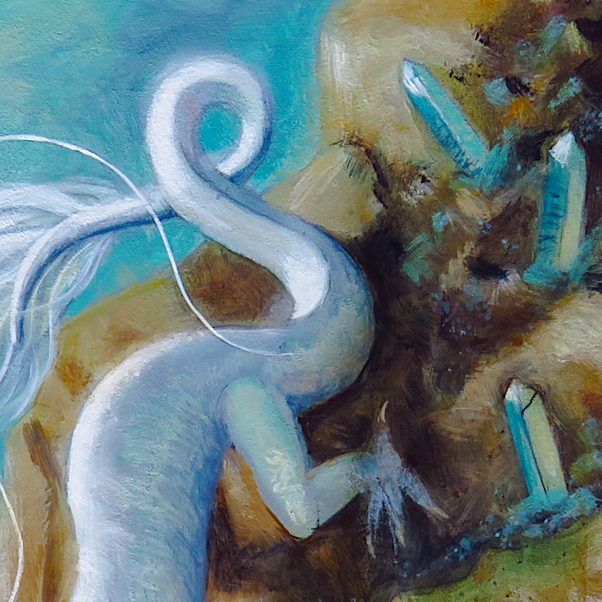 "The Crystal Dragon"—11"x14" Acrylic Cat Painting on MDF panel