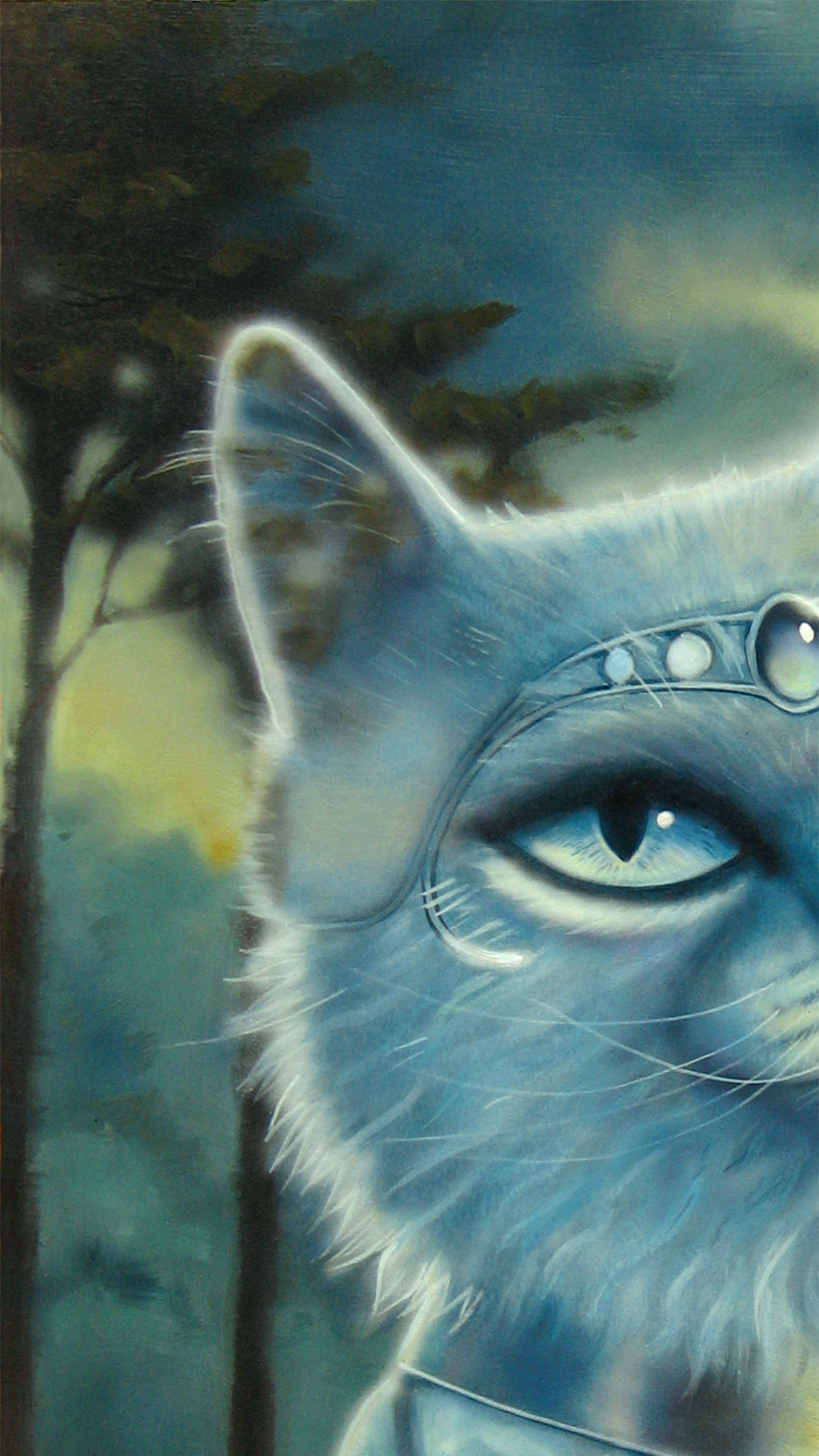 "The Ghost Princess" Original 11"x14" Acrylic Cat Painting