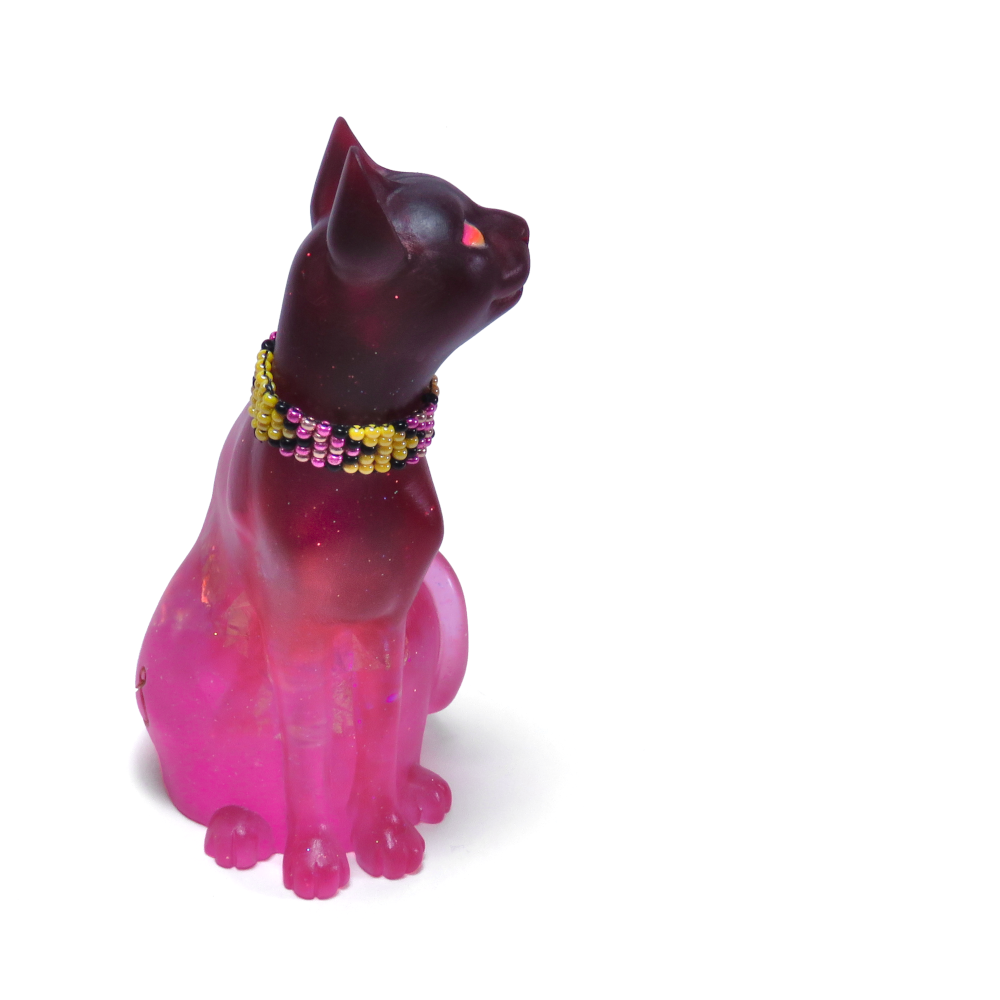 "Rosefire"—a handmade resin cat figurine