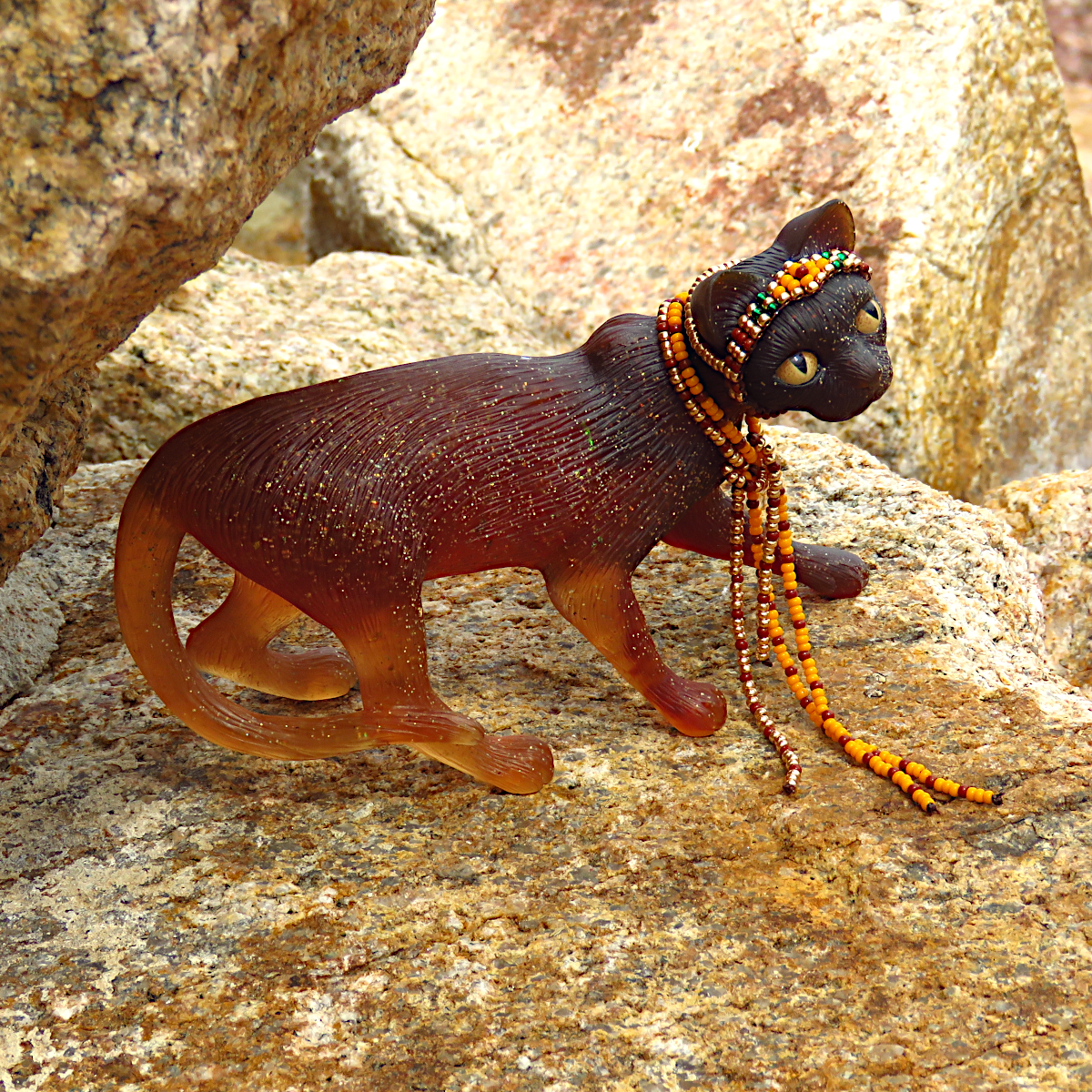 "Pumpkin Spice"—a handmade resin cat figurine