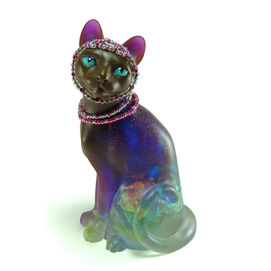 "Nova"—an OOAK handmade resin cat figurine