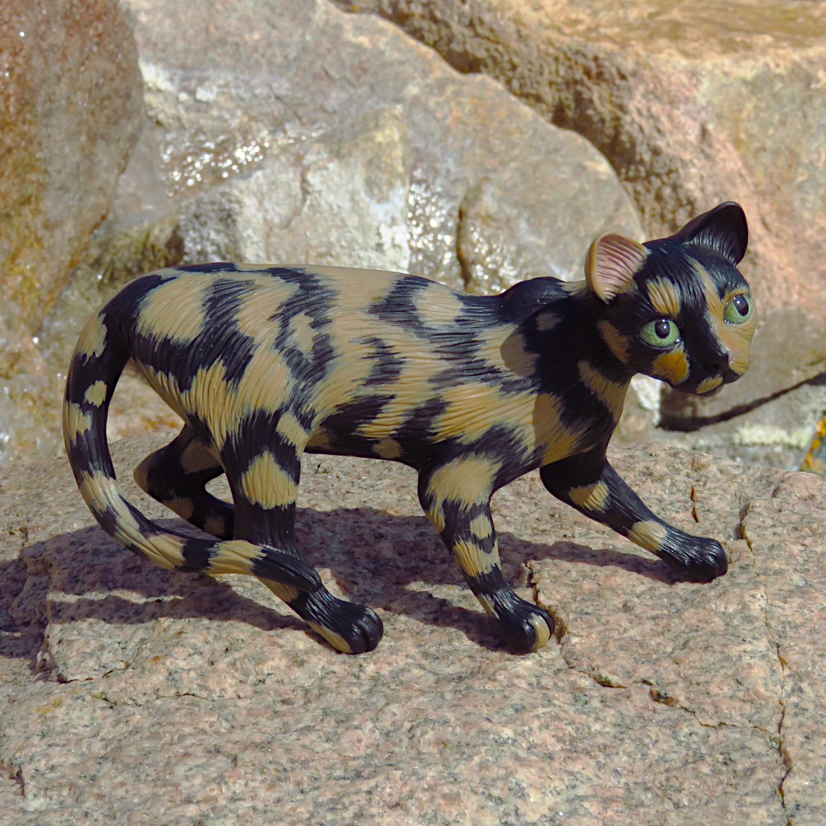 "Tortitude"—a handmade resin cat figurine