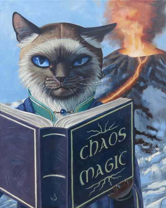 "Chaos Magic"—16"x20" cat oil painting on wrapped canvas