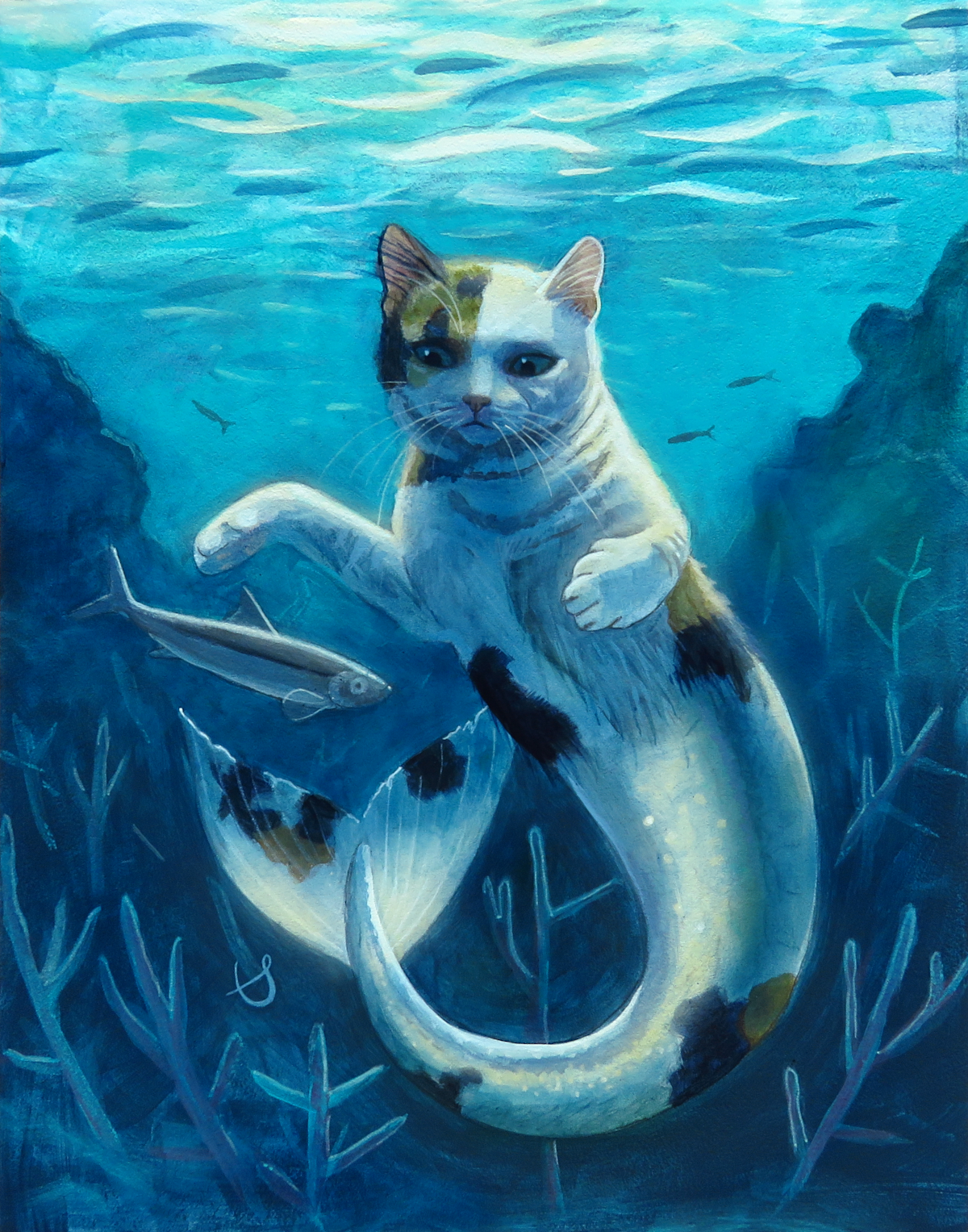"Sardine!"—11"x14" acrylic painting on MDF panel