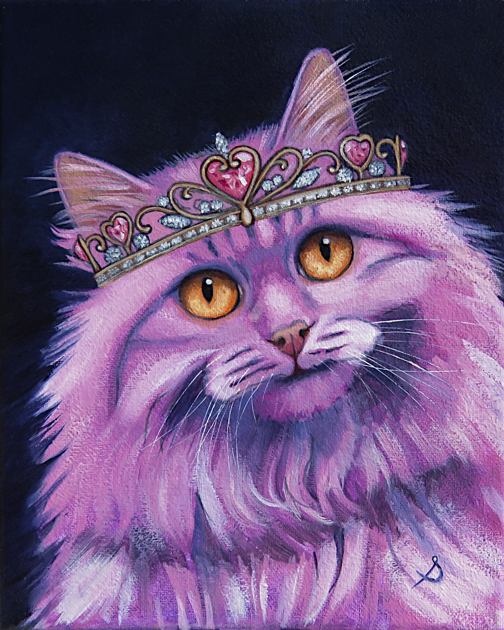 "Heart Ascendant"—8"x10" cat oil painting on wrapped canvas