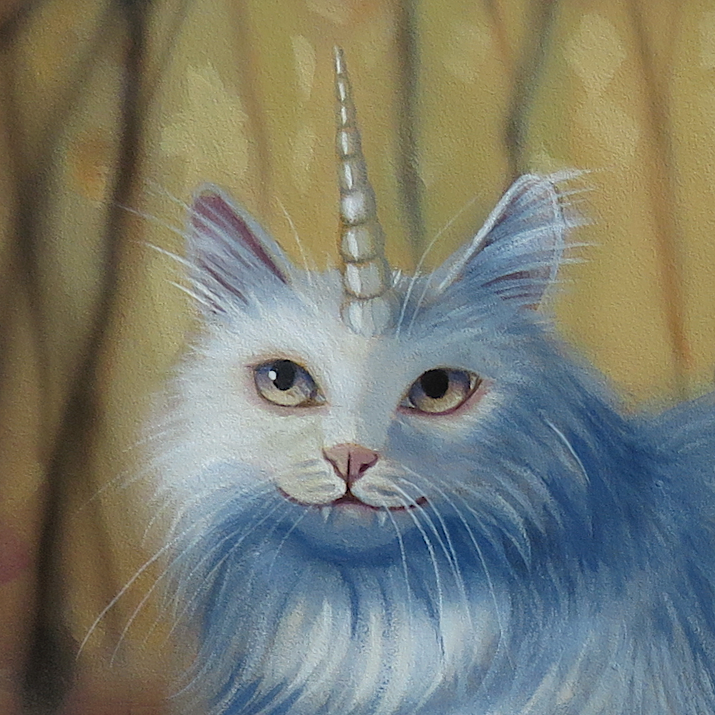 "Sun Dance"—A 14"x11" Original Acrylic Unicorn Cat Painting