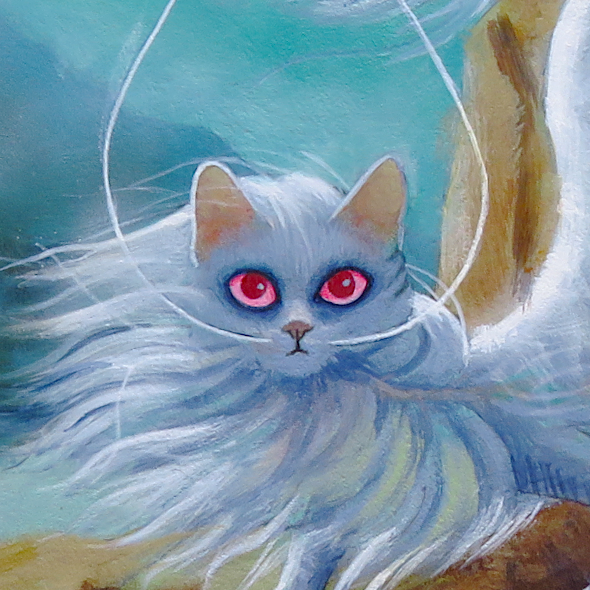 "The Crystal Dragon"—11"x14" Acrylic Cat Painting on MDF panel