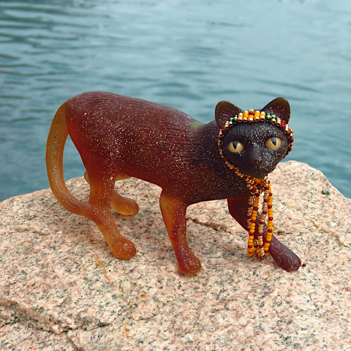 "Pumpkin Spice"—a handmade resin cat figurine