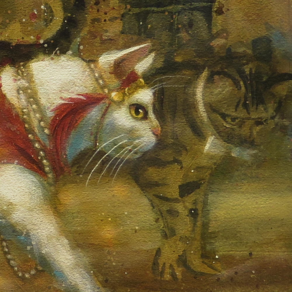 "The Debut"—20"x16" acrylic cat painting on wrapped canvas