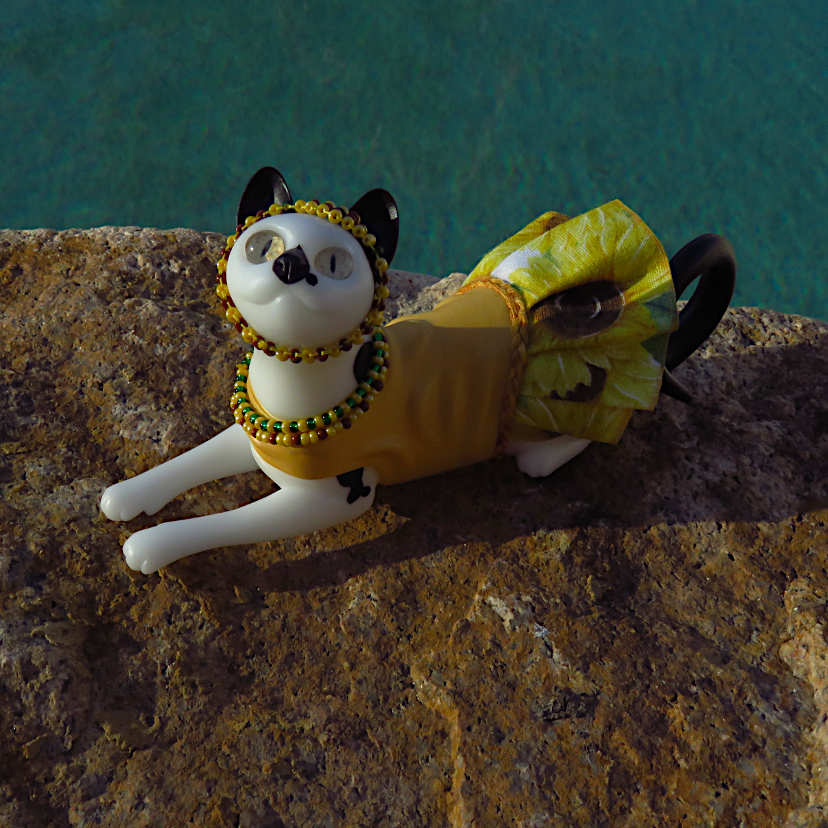 "Helia"—a handmade resin cat figurine