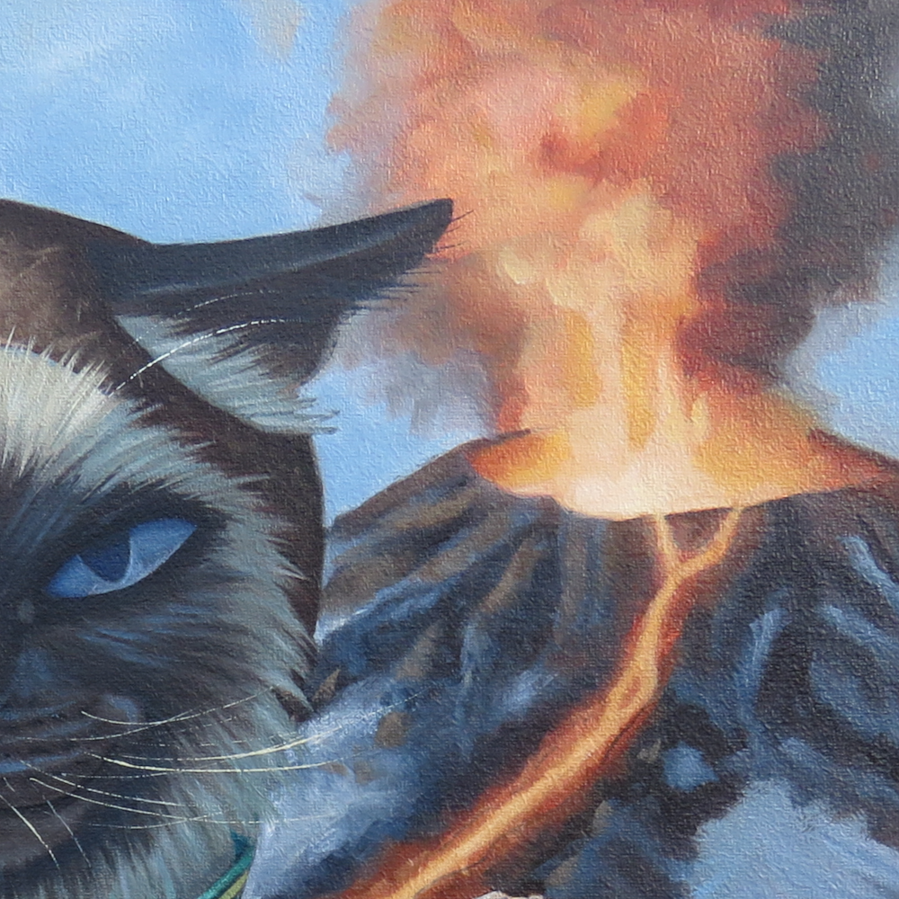 "Chaos Magic"—16"x20" cat oil painting on wrapped canvas