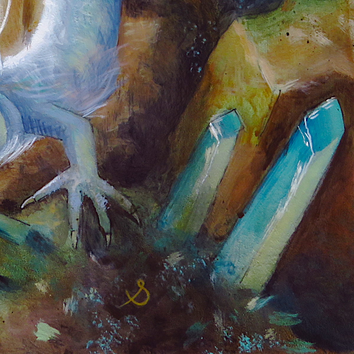 "The Crystal Dragon"—11"x14" Acrylic Cat Painting on MDF panel