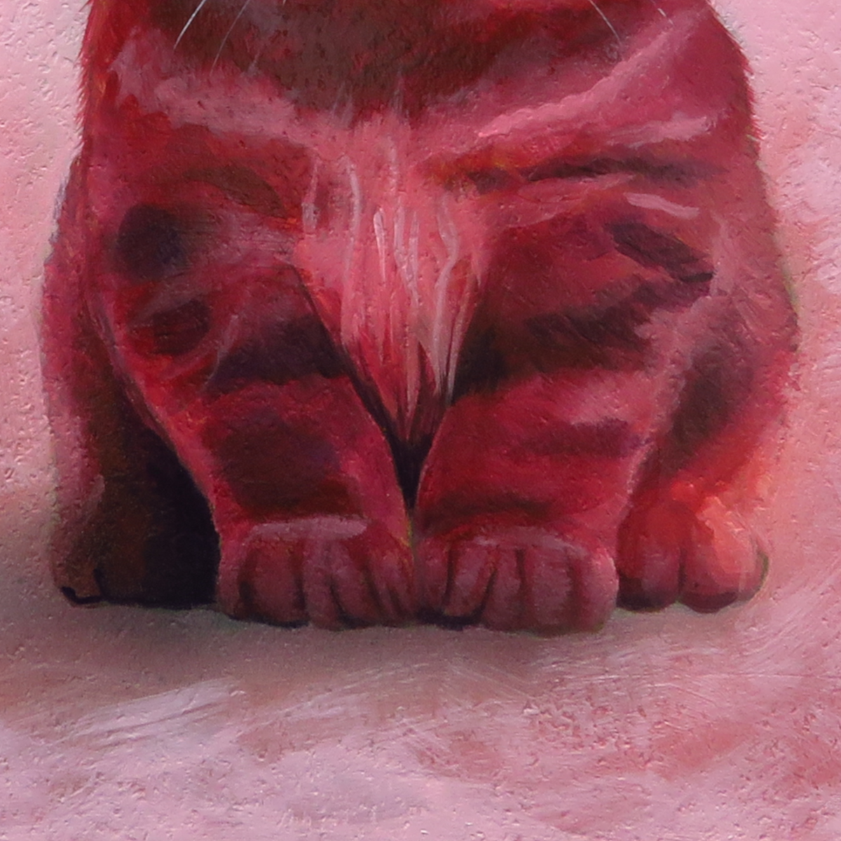 "Strawberry Shortcat"—8"x11" acrylic painting on panel