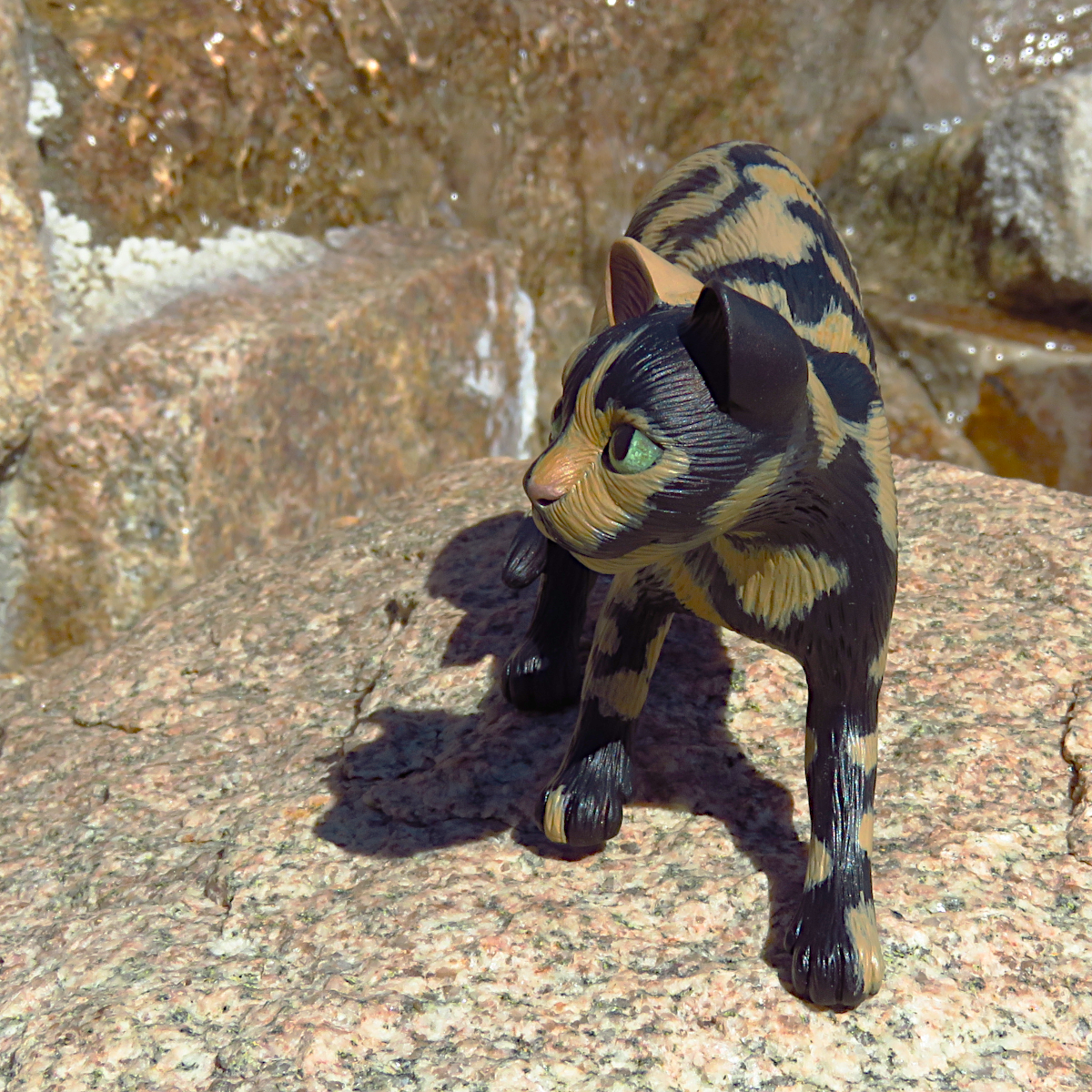 "Tortitude"—a handmade resin cat figurine