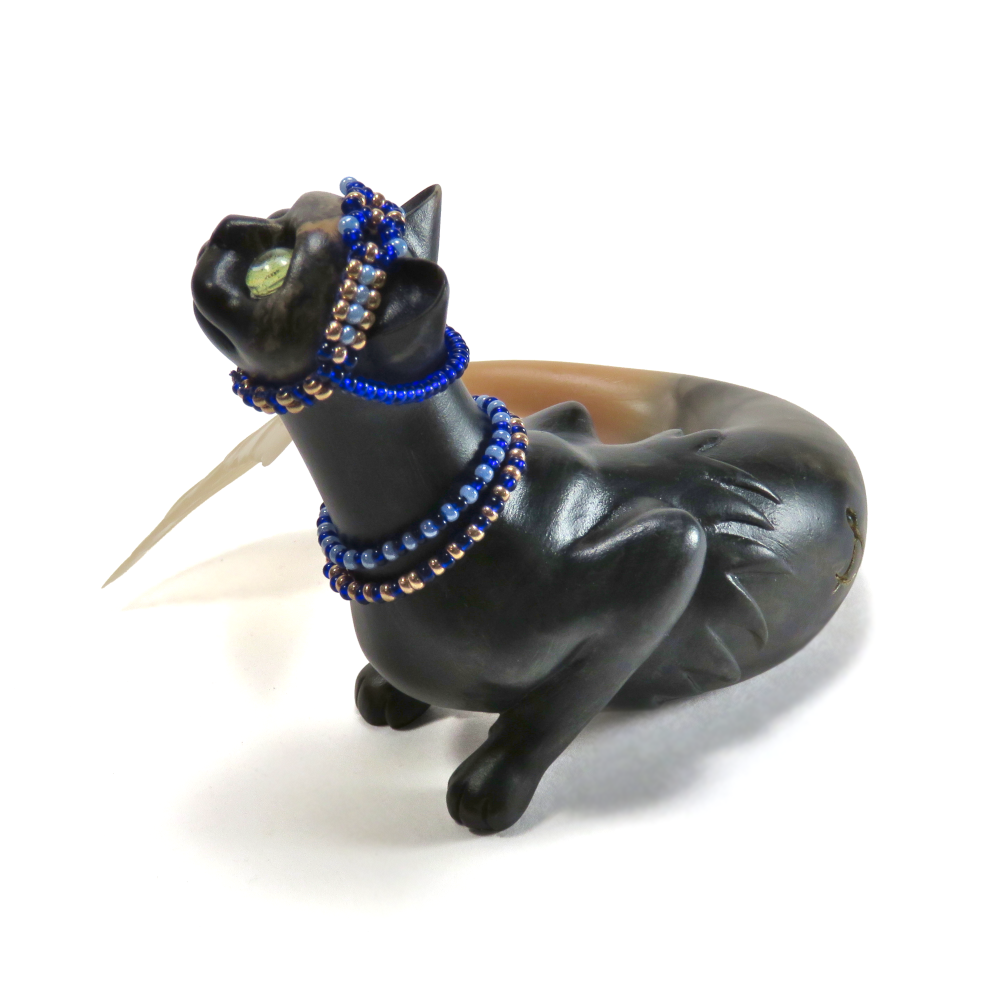 "Tortie Purrmaid"—handmade resin mermaid cat figurine