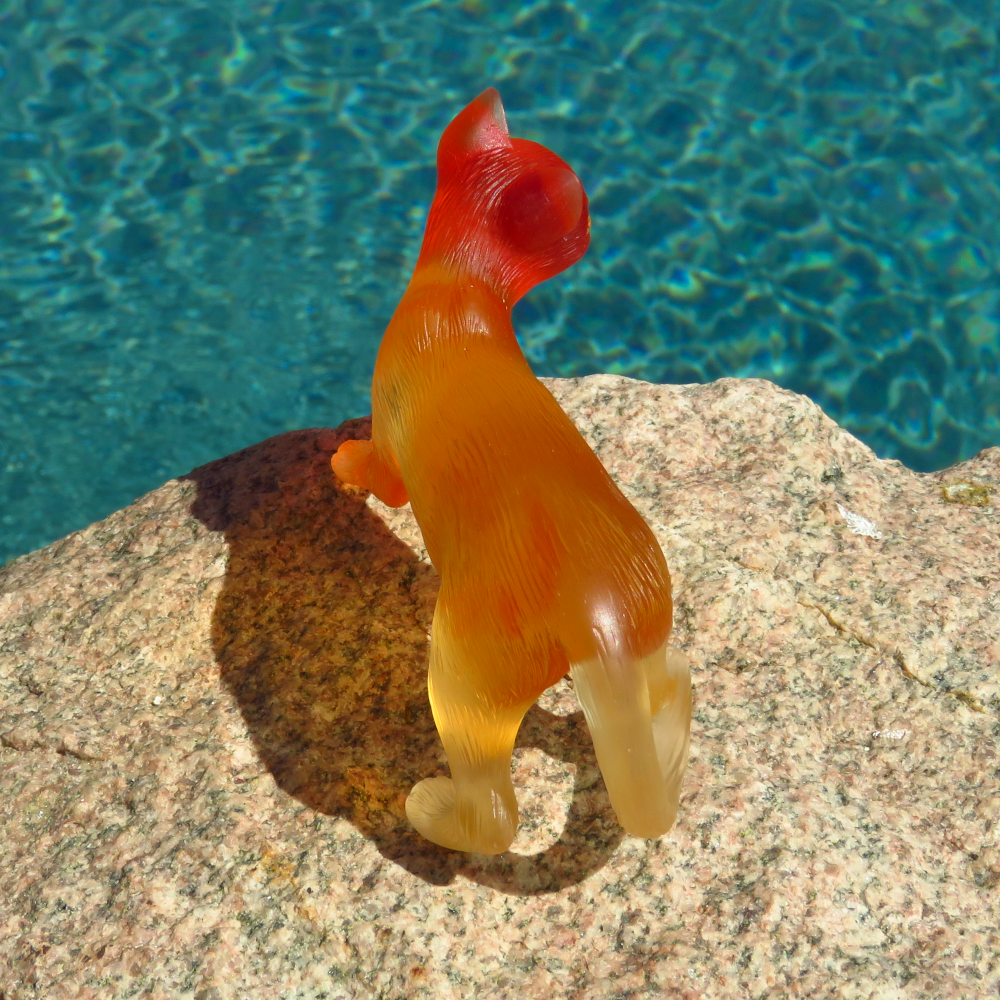 "Atomic Fire"—a handmade resin cat figurine