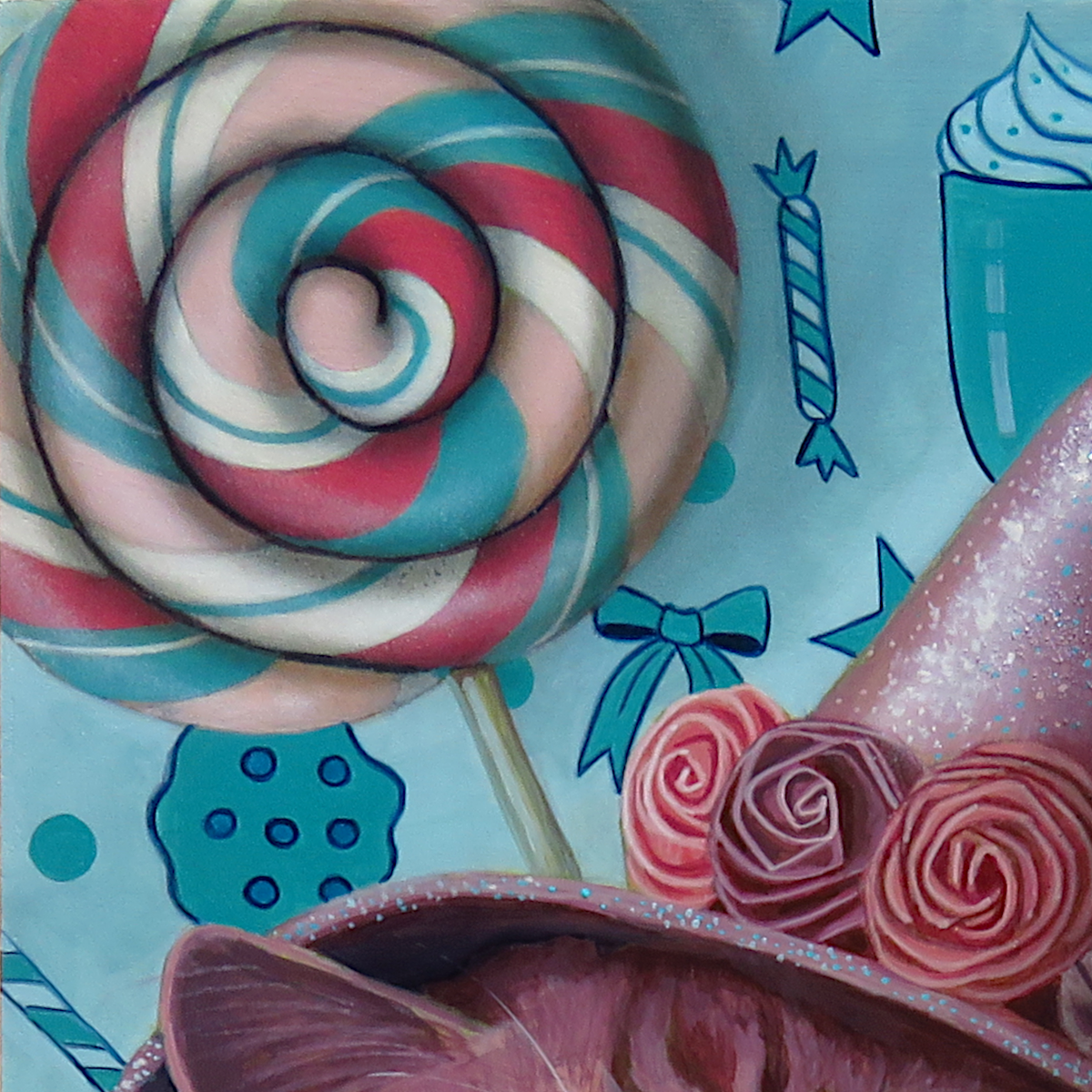 "Sugar Witch"—11"x14" acrylic painting on MDF panel