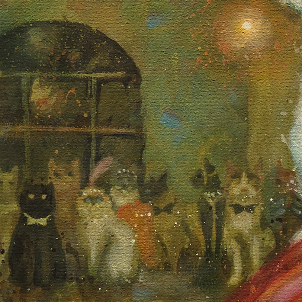 "The Debut"—20"x16" acrylic cat painting on wrapped canvas