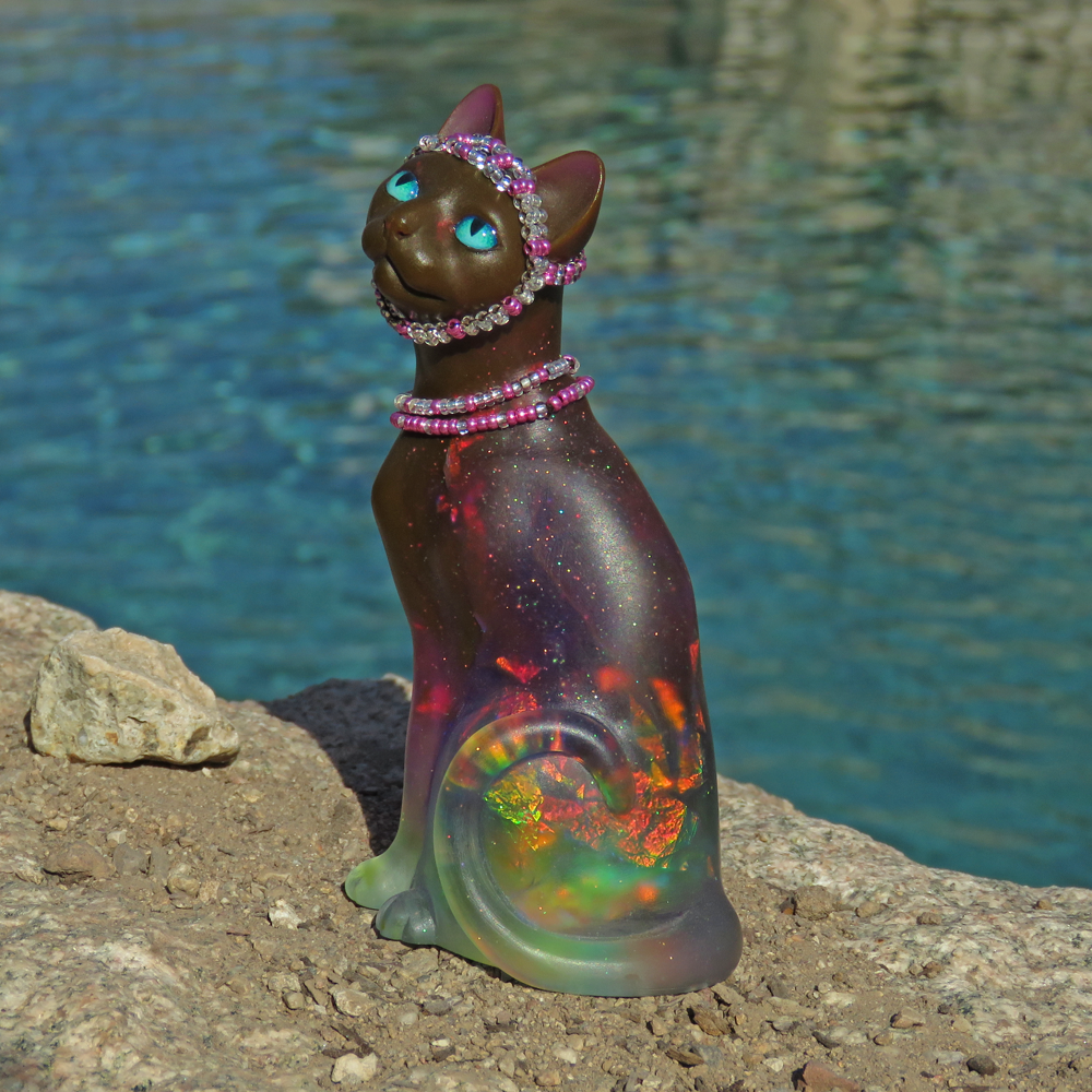 "Nova"—an OOAK handmade resin cat figurine