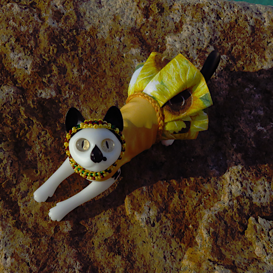"Helia"—a handmade resin cat figurine