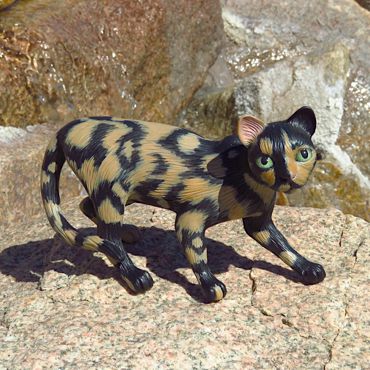 "Tortitude"—a handmade resin cat figurine