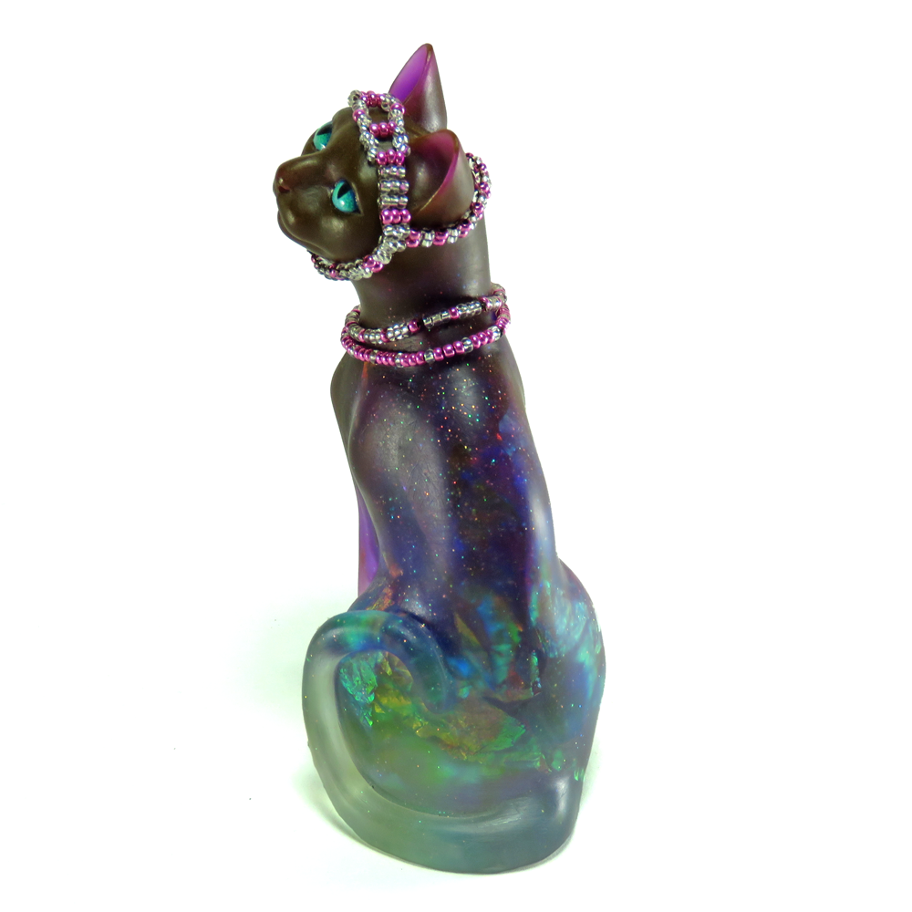 "Nova"—an OOAK handmade resin cat figurine