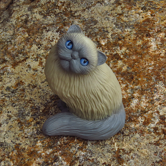 "Humble Himalayan"—handmade Persian cat figurine