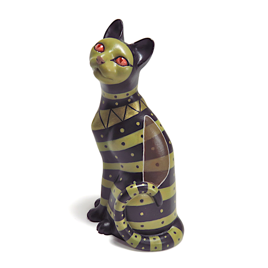 "La Avispa"—a handmade miniaure alebrije cat figurine