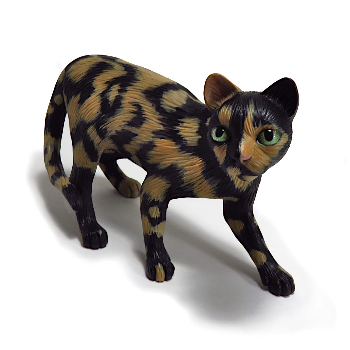 "Tortitude"—a handmade resin cat figurine
