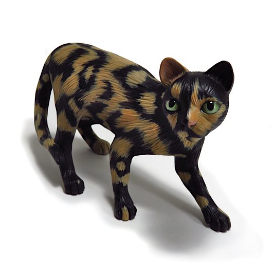 "Tortitude"—a handmade resin cat figurine